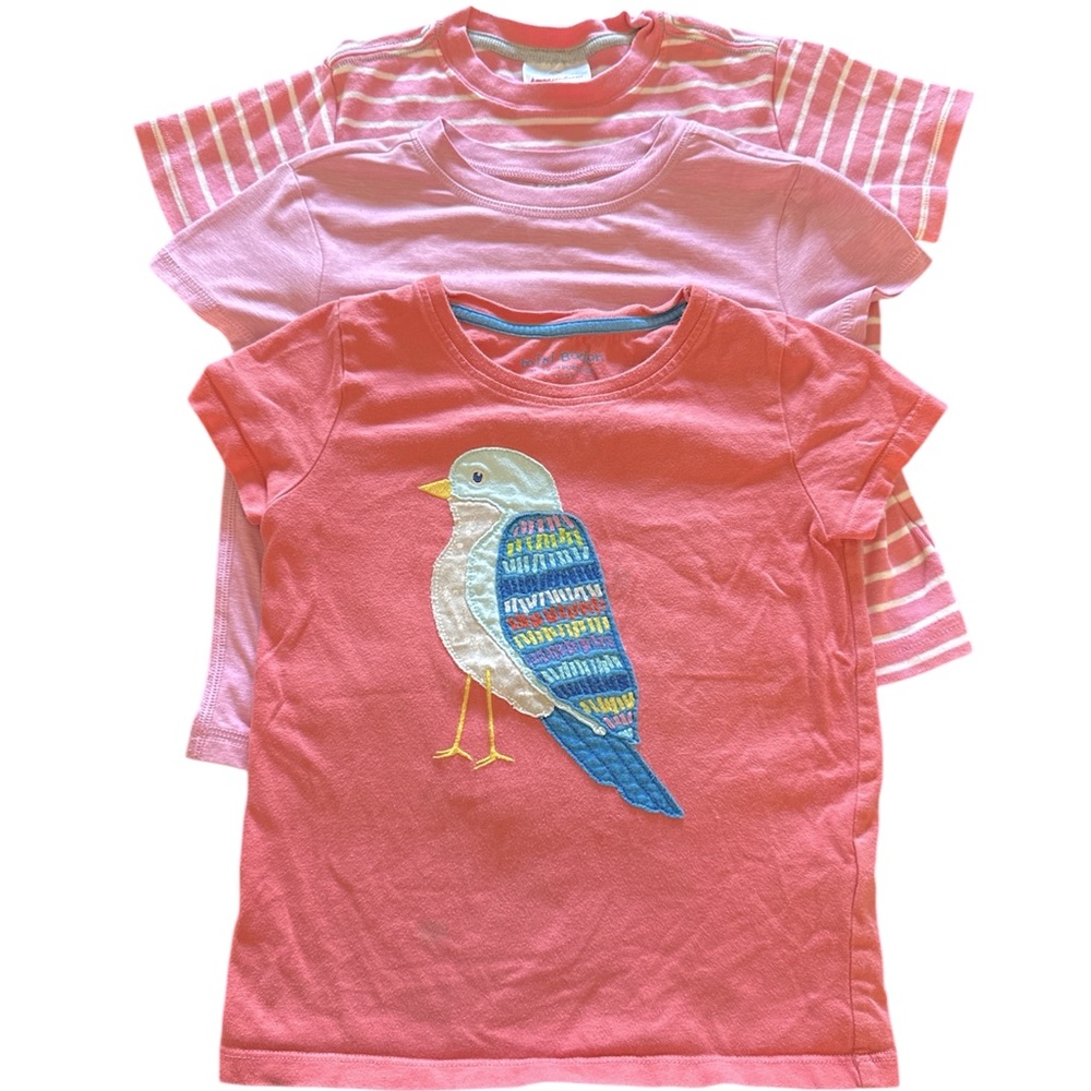 Girl’s Tees Bundle Of 3 Brands: Mini Boden Size 4-5 And Hanna Andersson Size 4